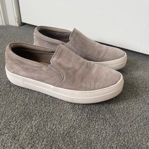 Gray slip on sneakers
